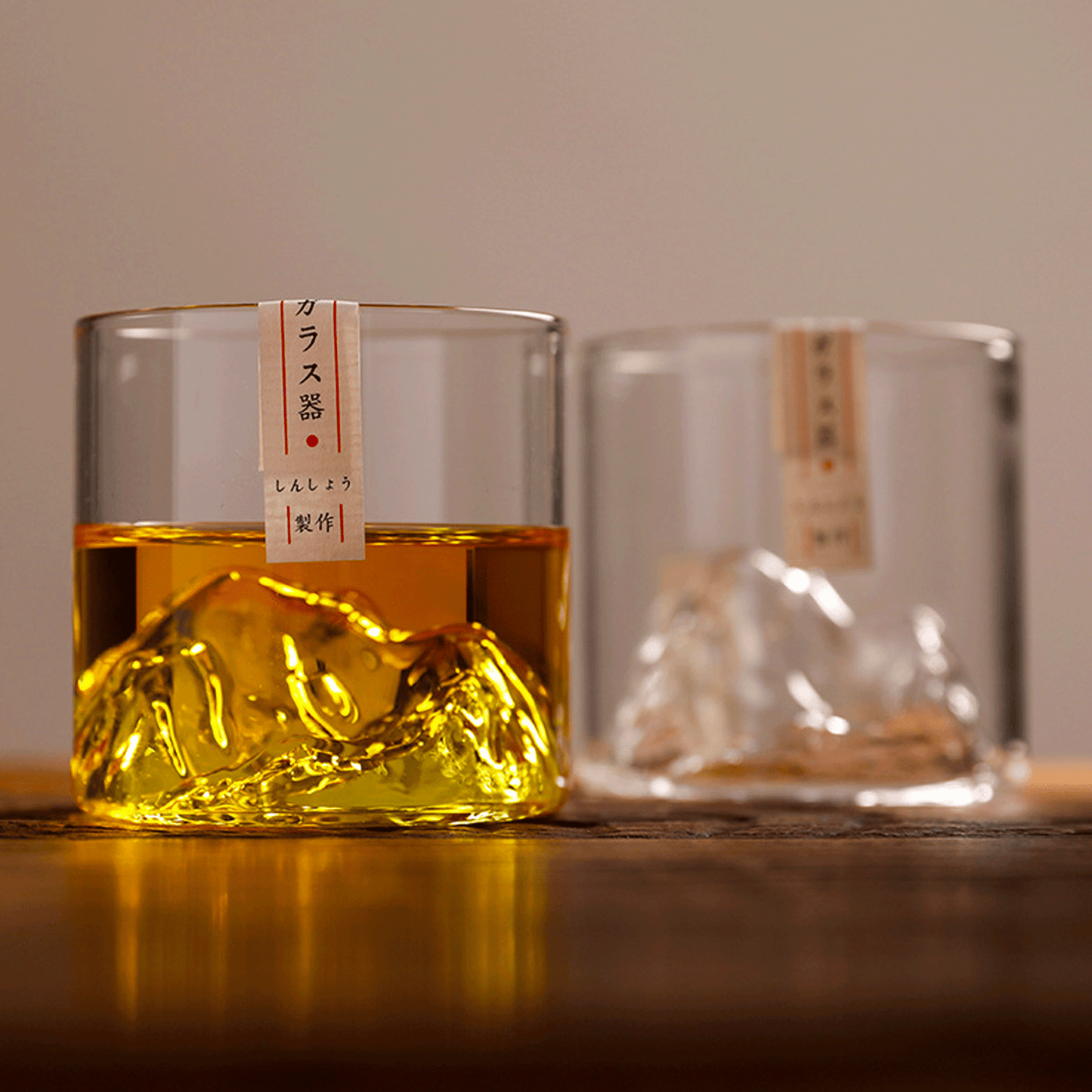 Two Limited Edition Japanese Whisky Glass - Mt. Asama Inspired Design