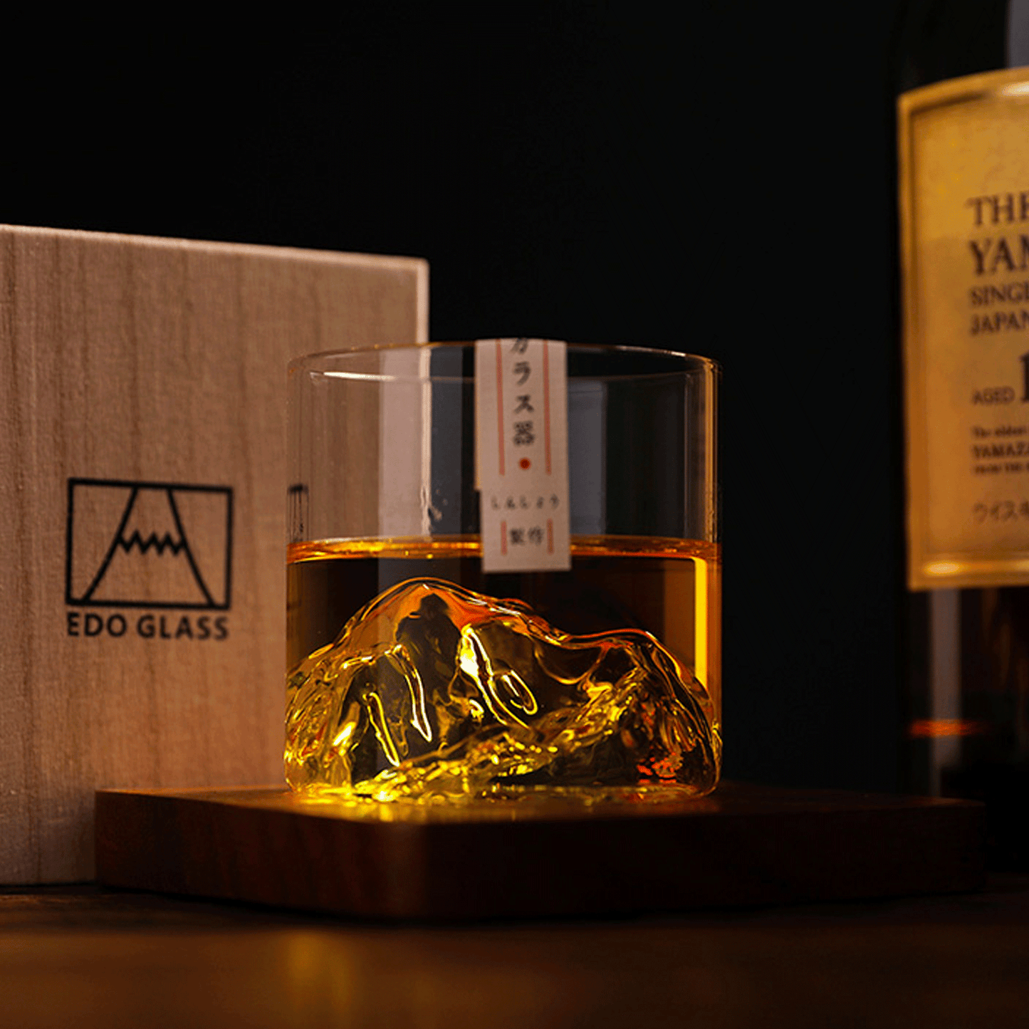 Limited Edition Japanese Whisky Glass with Wooden Gift Box - Mt. Asama Inspired Design
