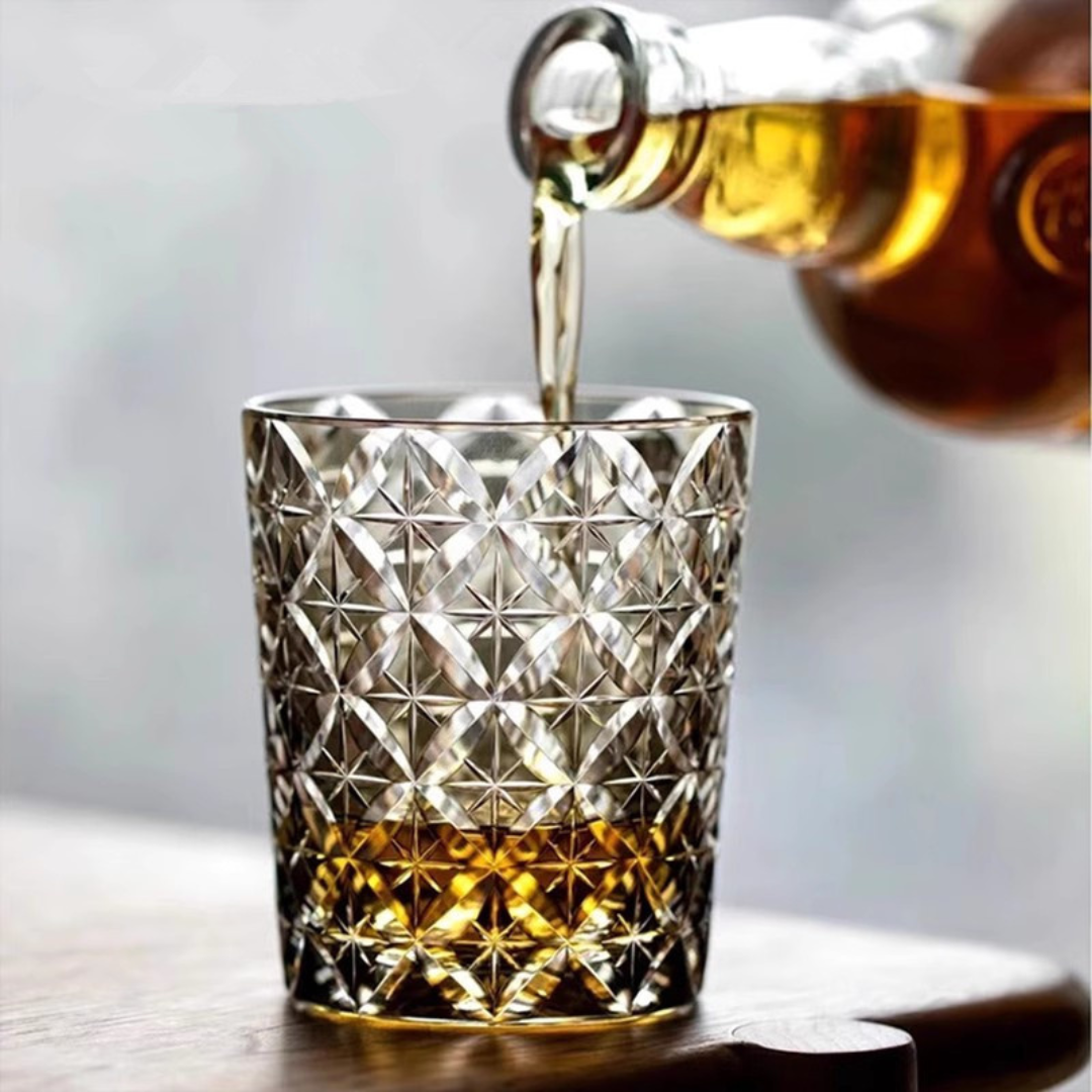 Pouring whisky in the Edo Fluorite Crystal Japanese Whisky Glass