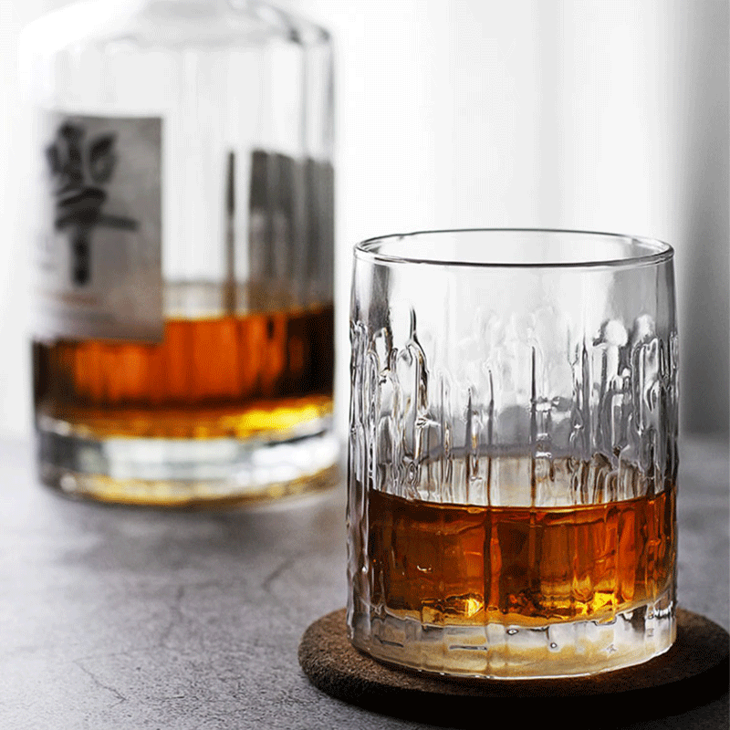 Japanese Kinoshin Whisky Glass and Hibiki Whisky - Captivating Oak Tree Inspired Design