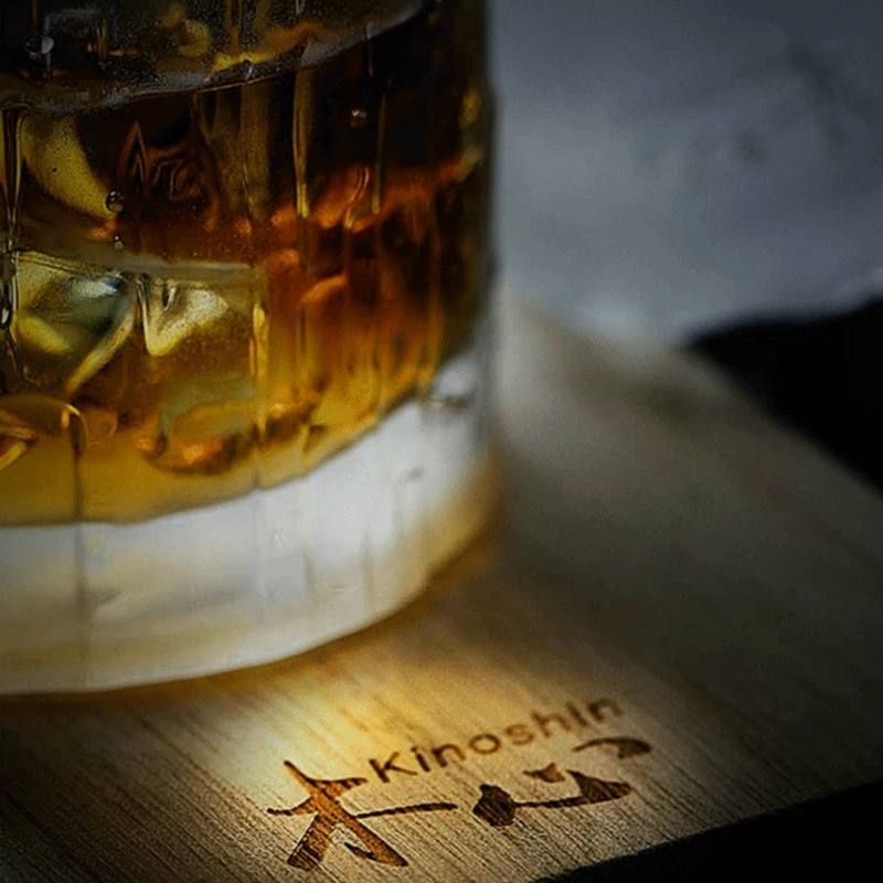 Close-up of the Japanese Kinoshin Whisky Glass - Captivating Oak Tree Inspired Design