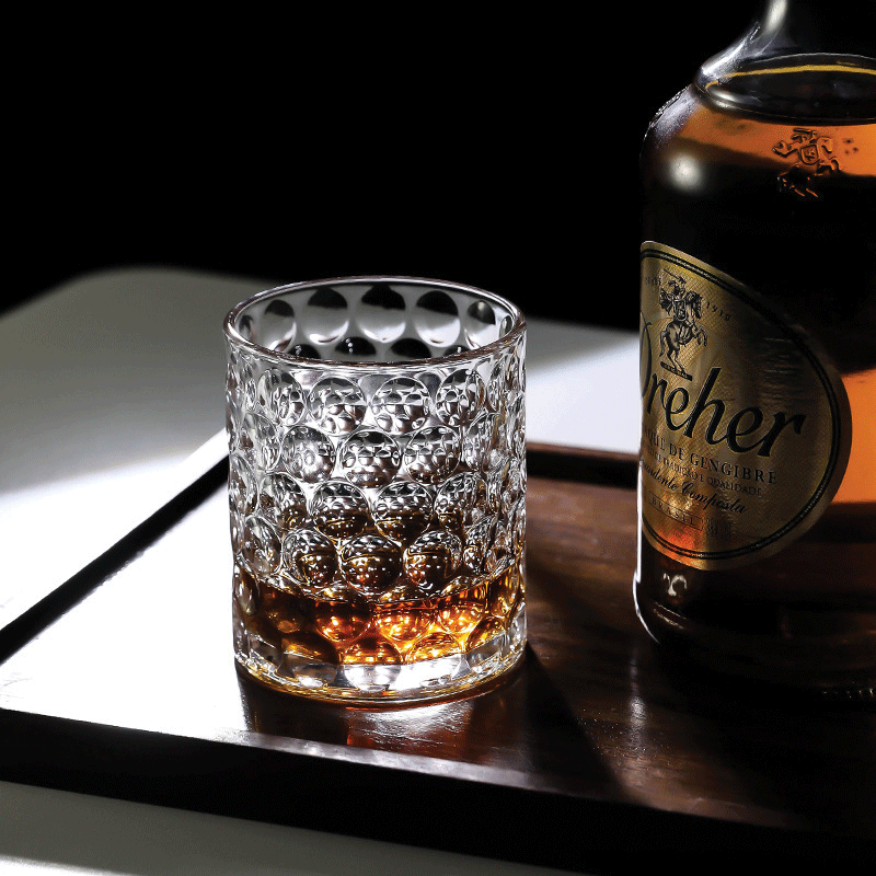 3D Pearl Japanese Whisky Glass with Whisky Bottle