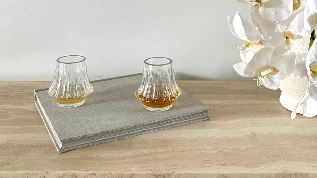 Elegant Japanese whisky glasses arranged beautifully, showcasing artisanal craftsmanship with sleek modern designs. Enhance your whisky experience with luxury glassware, ideal for connoisseurs and collectors alike.